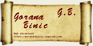 Gorana Binić vizit kartica